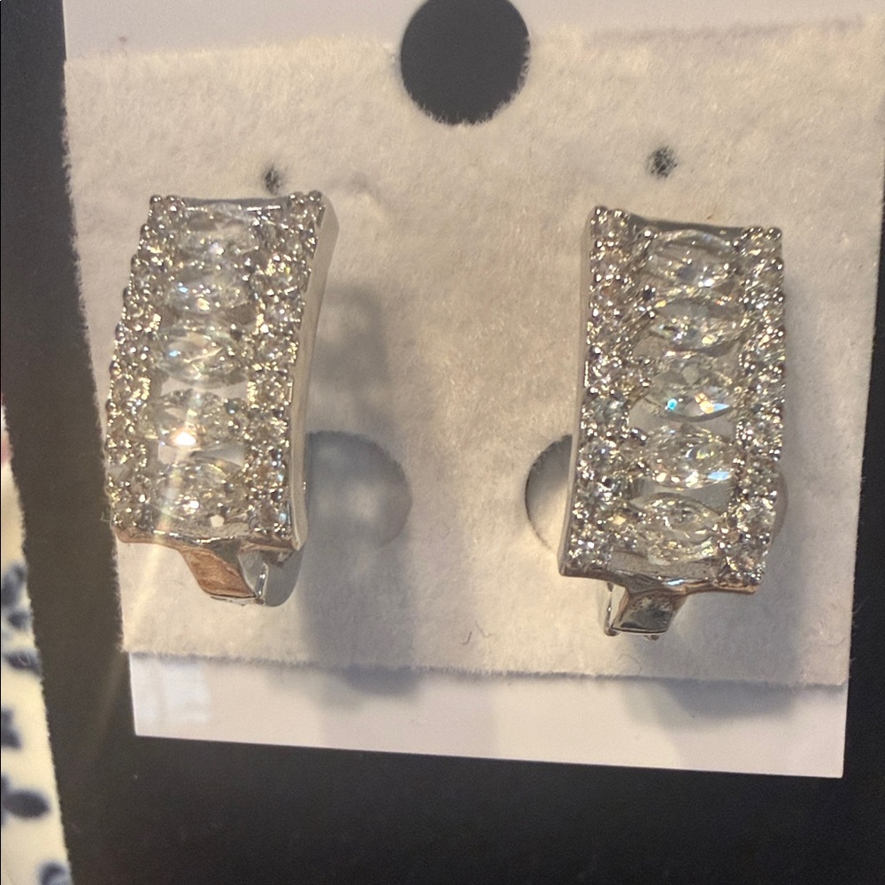 Dazzling Silver Crystal Earrings